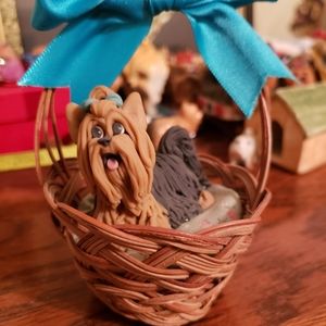 Yorkie in Easter Basket